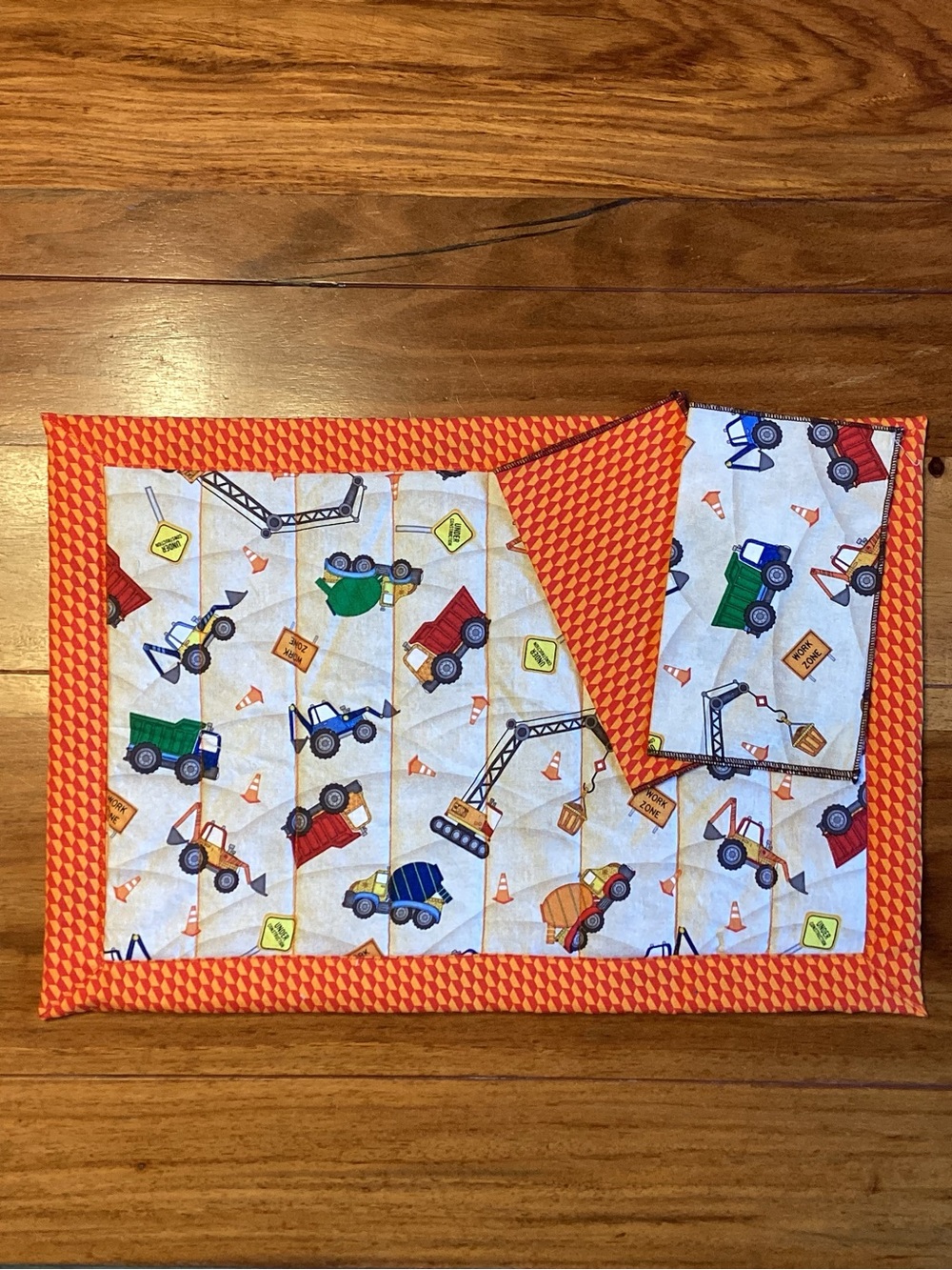Kids Construction Vehicle Placemat and Napkin Set